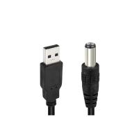 4870 - Cable - Powermaster USB Erkek 5.5X2.1 Uçlu Adaptör Jackli 80 Cm Kablo