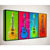 Kanvas Tablo Saatler - Renkli Gitarlar TS75